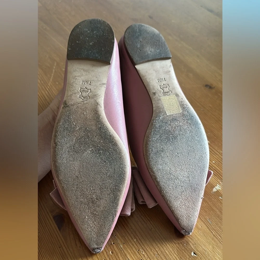 Tory Burch Pointed Bow Flats in Dusty Rose